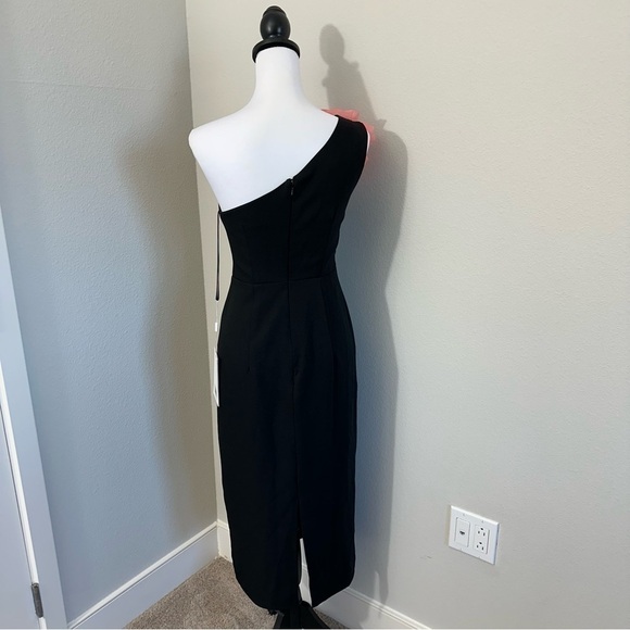 MAC DUGGAL One-Shoulder Floral Appliqué Midi-Dress - Picture 10 of 16